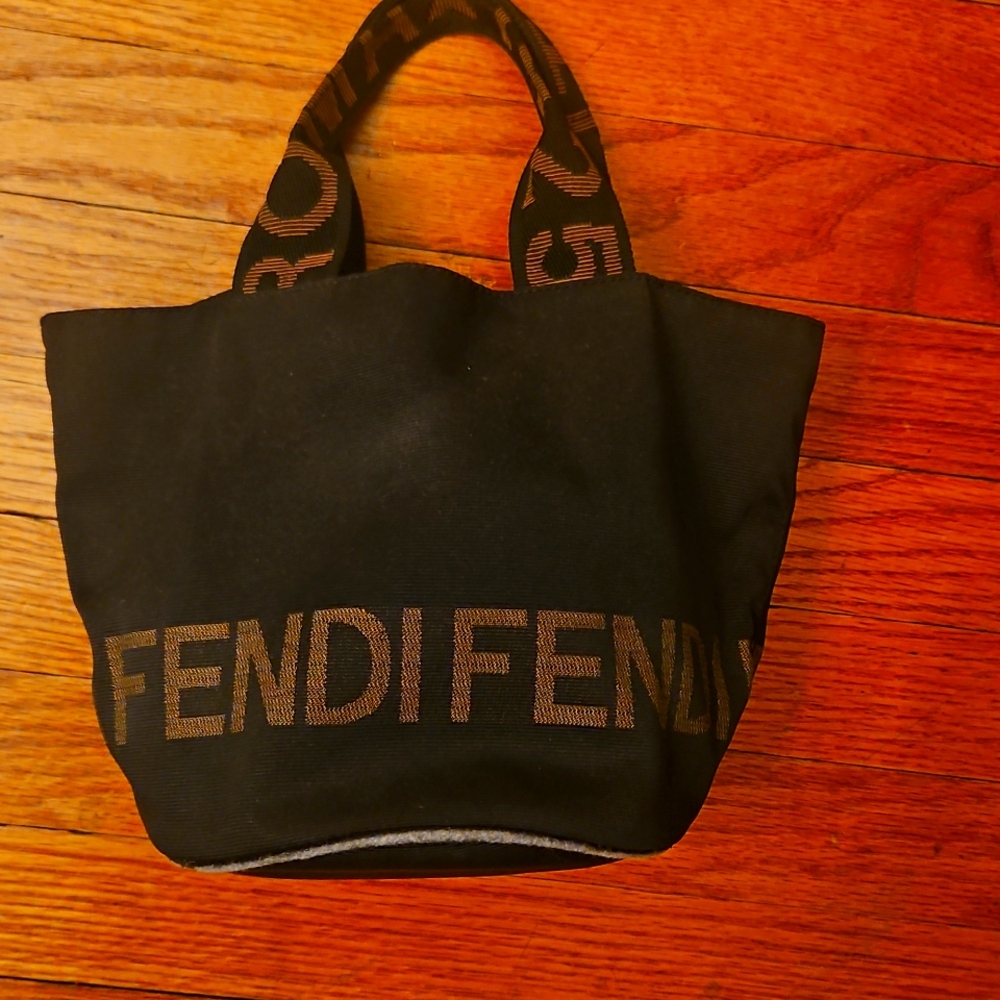 FENDI Bucket BAG! Authentic Vintage Beauty. Black Nylon!